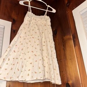 Floral White Kids Dress